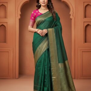 Woman Fancy Dola Chex Silk Saree